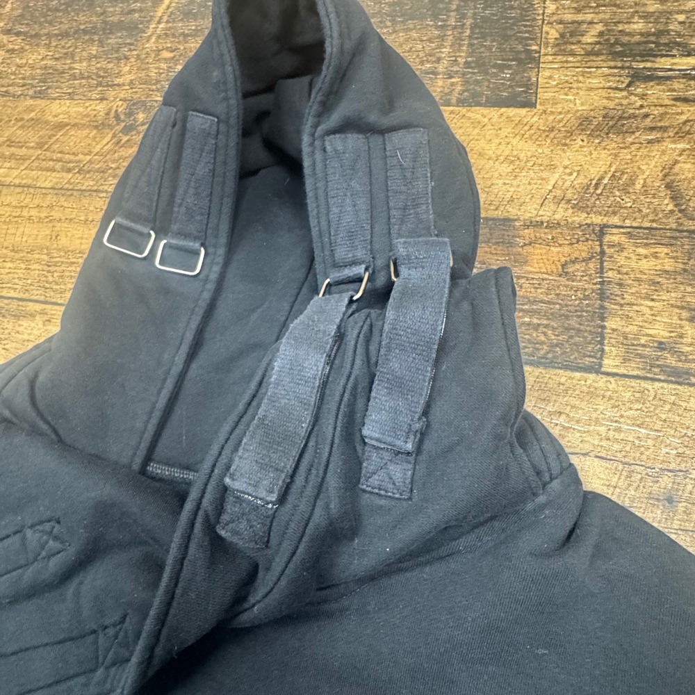 11 by BBS DUSK Boris Bidjan‎ Saberi Terry Buckle Mens Black Hoodie Size M - Picture 7 of 9